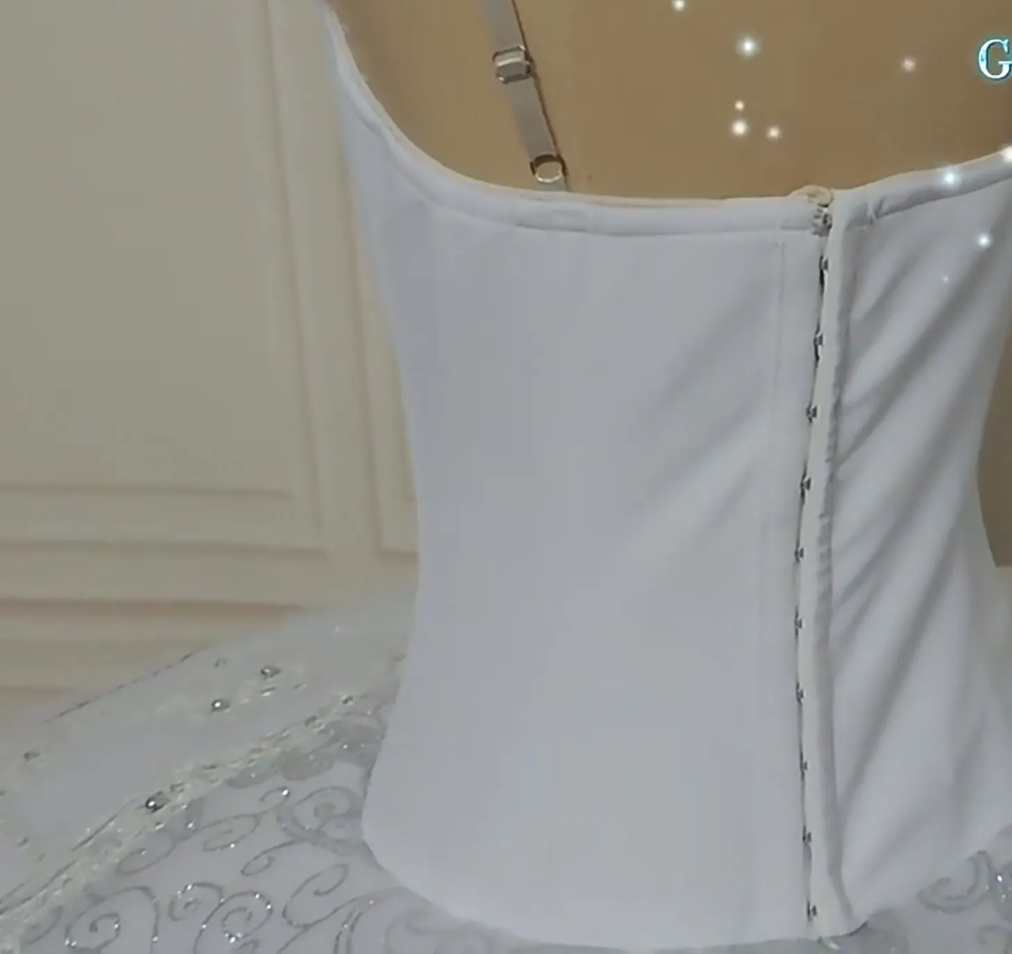 Snow flake tutu in white with hook and eyes bodice