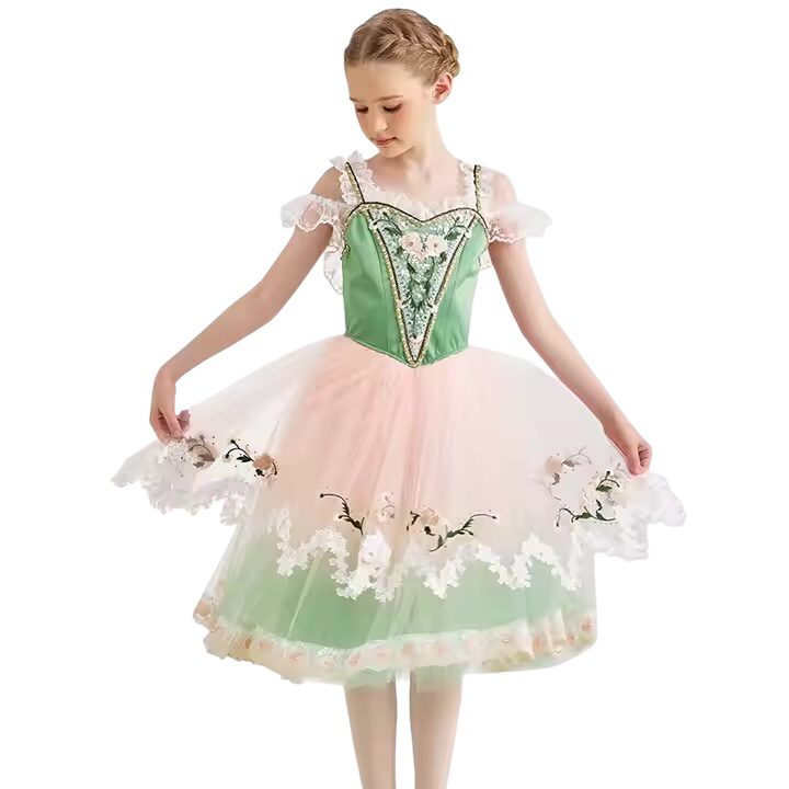 Green romantic tutu