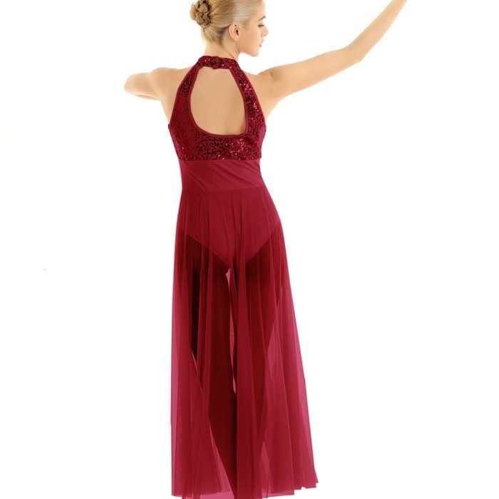 Red Contemporary Dance Costumes - Image 3