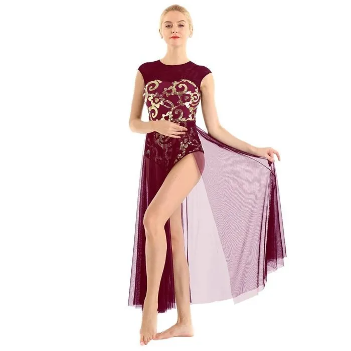 Wine Red Dance Costume