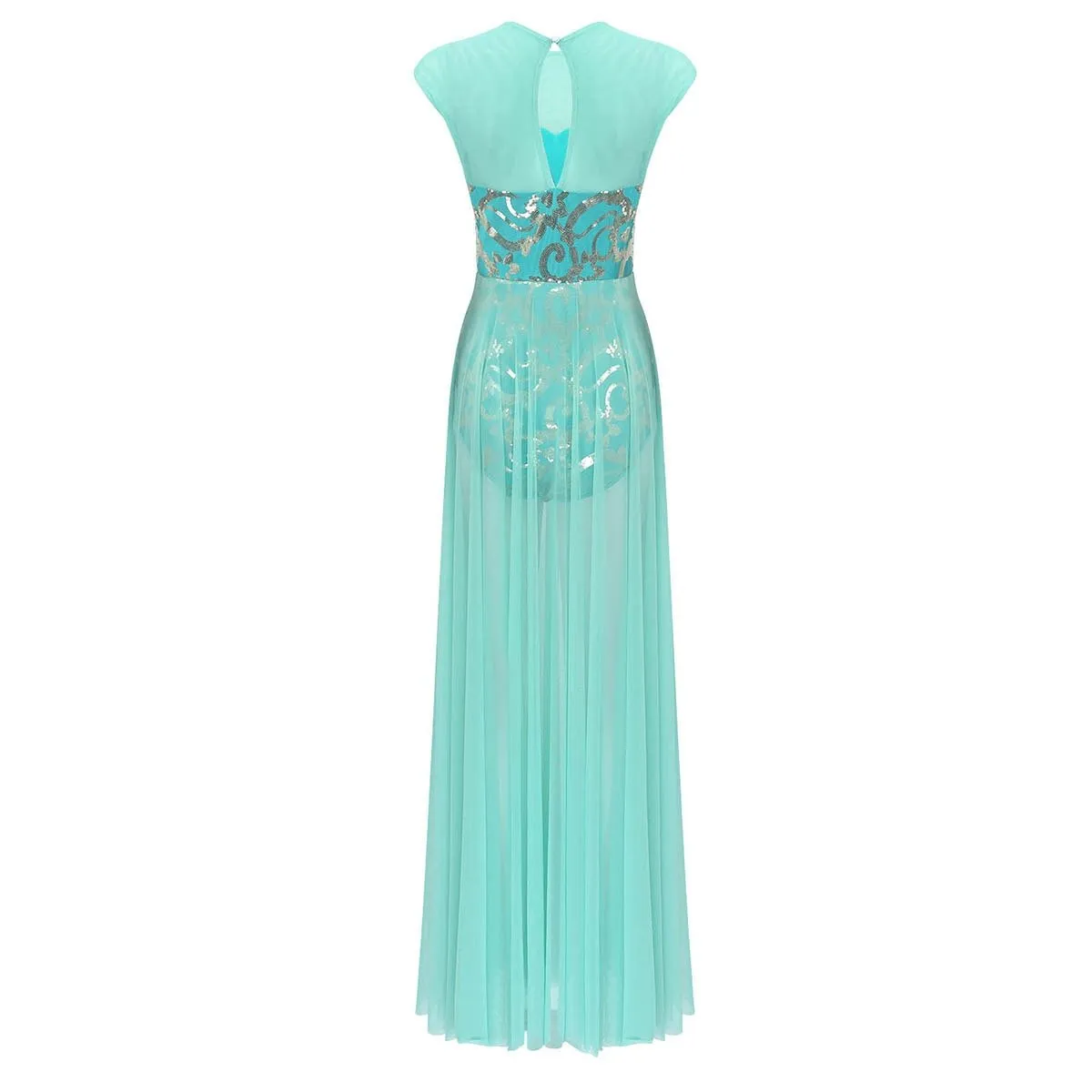 Aqua Gold Contemporary Dance Costume - Image 2