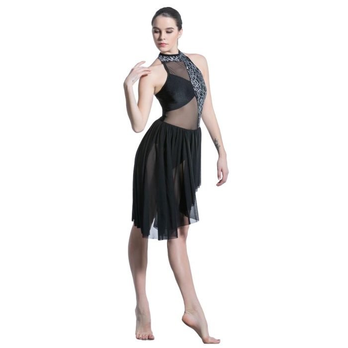 Black mesh dance costume